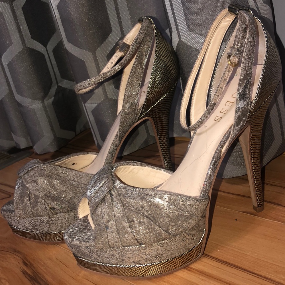 Guess size 7 open toe heels